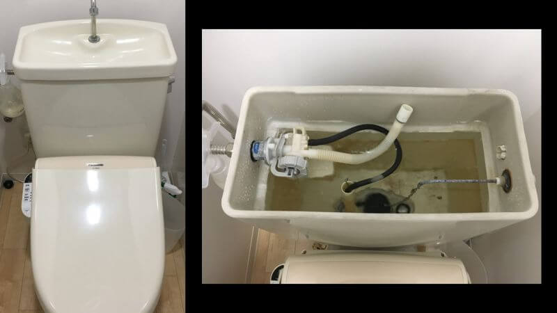 トイレのタンクと蓋の間から水が漏れる？アサヒ衛陶のボールタップが原因でした【宝塚市でのトイレ水漏れ修理】