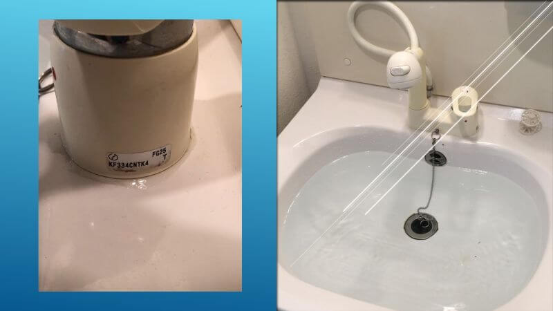 KVKの洗面水栓KF334CNTK4のレバーを下げても水が止まらない症状を部品交換で修理しました【西宮市での蛇口水漏れ修理】