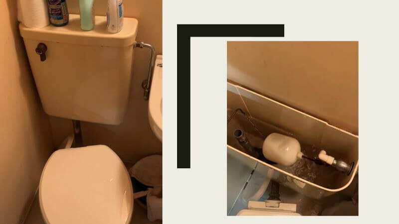 トイレで常に水の音がする？フロートバルブが原因でタンクの中で水が漏れ続けていました【伊丹市でのトイレ水漏れ修理】